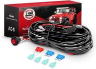 💡 enhanced 16awg 12v nilight led light bar wiring harness kit with waterproof on/off switch, power relay, and blade fuse - 4 leads logo