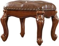 🪑 zhengdaikang small foot stool leather ottoman - stylish brown upholstered footrest for living room logo