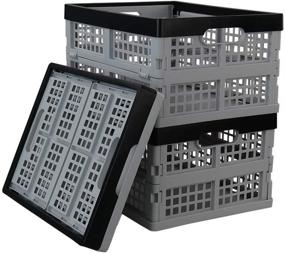 img 4 attached to Eagrye 30 Quart Collapsible Storage Bins: Versatile Folding Crates, Set of 3