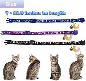 img 2 attached to 🐱 Enhanced Safety and Style: Adjustable Breakaway Cat Collar Set with Bell - Galaxy Element Design (3PCS)