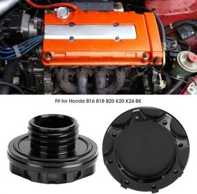 img 3 attached to 🚗 Car Engine Oil Filler Cap Replacement: Honda B16 B18 B20 K20 K24 BK (Black) Accessories