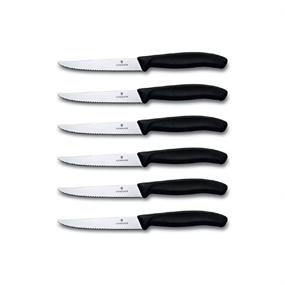 img 1 attached to 🔪 Victorinox Swiss Classic 6-Piece Steak Set: Premium 4½" Serrated Blades, Sleek Black Handles, Multicolor, Ideal for Steak Enthusiasts