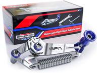 bpa-racing motorcycle chain slack adjuster tool - advanced chain tensioning tool for effortless, rapid & accurate chain slack adjustment - slack setting tool (blue) logo