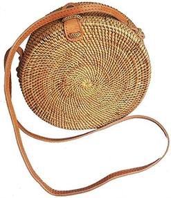 img 4 attached to Handmade Rattan Zipper Adjustable Wicker Women's Handbags & Wallets and Shoulder Bags