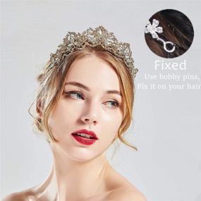 img 1 attached to 👑 Exacoo Gold Tiara: Elegant Wedding Tiaras and Crowns for Women - Rhinestone Queen Tiara, Perfect for Princess Crown, Birthday, Wedding, Prom, Bridal Party, Halloween Costume, Christmas Gifts