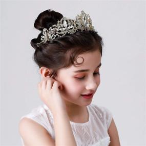 img 2 attached to 👑 Exacoo Gold Tiara: Elegant Wedding Tiaras and Crowns for Women - Rhinestone Queen Tiara, Perfect for Princess Crown, Birthday, Wedding, Prom, Bridal Party, Halloween Costume, Christmas Gifts