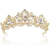 👑 exacoo gold tiara: elegant wedding tiaras and crowns for women - rhinestone queen tiara, perfect for princess crown, birthday, wedding, prom, bridal party, halloween costume, christmas gifts logo