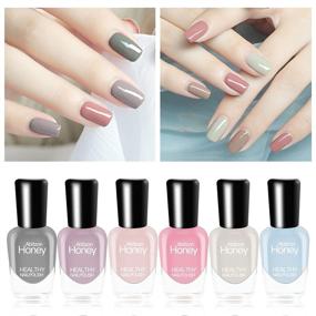 img 3 attached to 🌿 Eco-Friendly, Quick-Dry Water-Based Nail Polish Set - Abitzon's New Non-Toxic, Easy Peel-Off Formula (6 Bottles)