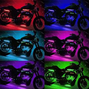 img 3 attached to 🏍️ NBWDY 12Pcs LED Light Kit Strips for Vehicles and Motorcycles - Multi-Color Accent Glow Lighting Neon Lights Lamp (Flexible) with Remote