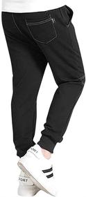 img 2 attached to Cotton Sweatpants for Boys with Adjustable Waist - Essential Colors for Jogging Trousers