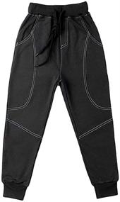 img 1 attached to Cotton Sweatpants for Boys with Adjustable Waist - Essential Colors for Jogging Trousers