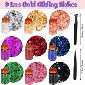 img 3 attached to ✨ Sparkle and Shine: 9 Boxes Gilding Flakes for Resin Crafts, Painting Arts, Foil Nail Art