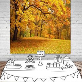 img 2 attached to 🍂 LYWYGG 10x10ft Fall Picture Backdrop: Vibrant Yellow Leaves & Trees, Autumn Scenery Vinyl Photography Backdrops, Studio Background Photo Props CP-63