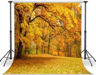 🍂 lywygg 10x10ft fall picture backdrop: vibrant yellow leaves & trees, autumn scenery vinyl photography backdrops, studio background photo props cp-63 logo