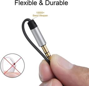 img 1 attached to 🎧 Aux Cable, CableCreation 6 FT Flat 3.5mm Auxiliary Audio Stereo Cord with 90 Degree Right Angle - Compatible with Car, Home Stereos, Headphones, Apple iPod iPhone iPad, Smartphone, MP3 Player (Black)