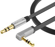 🎧 aux cable, cablecreation 6 ft flat 3.5mm auxiliary audio stereo cord with 90 degree right angle - compatible with car, home stereos, headphones, apple ipod iphone ipad, smartphone, mp3 player (black) logo