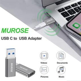 img 3 attached to 💻 MUROSE USB C Adapter (2-Pack), Type C Female to USB 3.0 Male Adapter - Compatible with Laptops, Power Banks, Chargers, and More Devices with USB-A Ports (Grey)