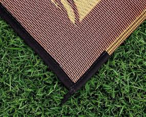 img 2 attached to Camco Large Reversible Outdoor Patio Mat (6' x 9', Brown Lattice Design) - Ideal for Picnics, Cookouts, Camping, and Beach Activities, Easy to Clean (42877)