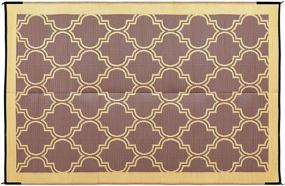 img 3 attached to Camco Large Reversible Outdoor Patio Mat (6' x 9', Brown Lattice Design) - Ideal for Picnics, Cookouts, Camping, and Beach Activities, Easy to Clean (42877)