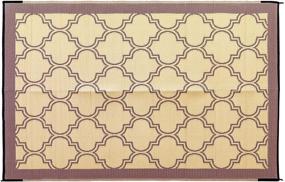 img 4 attached to Camco Large Reversible Outdoor Patio Mat (6' x 9', Brown Lattice Design) - Ideal for Picnics, Cookouts, Camping, and Beach Activities, Easy to Clean (42877)