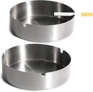 🚬 sturdy and stylish: juvale round stainless cigarette ashtray - top quality for efficient use логотип