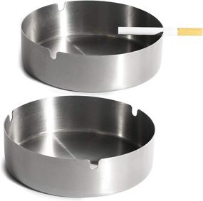 img 4 attached to 🚬 Sturdy and Stylish: Juvale Round Stainless Cigarette Ashtray - Top Quality for Efficient Use