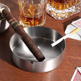 img 3 attached to 🚬 Sturdy and Stylish: Juvale Round Stainless Cigarette Ashtray - Top Quality for Efficient Use