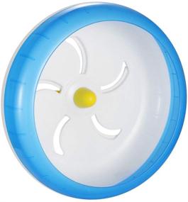 img 4 attached to POPETPOP Silent Hamster Wheel: Quiet Pet Exercise Wheel for Hamsters, Rats, and Gerbils - Blue