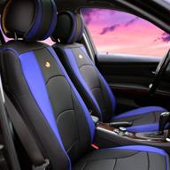 fh group - pu205blueblack102 ultra comfort leatherette front seat cushions (airbag compatible) logo