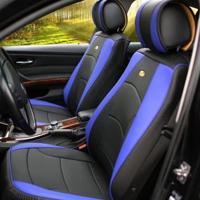 img 1 attached to FH Group - PU205BLUEBLACK102 Ultra Comfort Leatherette Front Seat Cushions (Airbag Compatible)