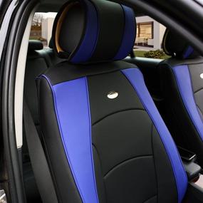 img 3 attached to FH Group - PU205BLUEBLACK102 Ultra Comfort Leatherette Front Seat Cushions (Airbag Compatible)