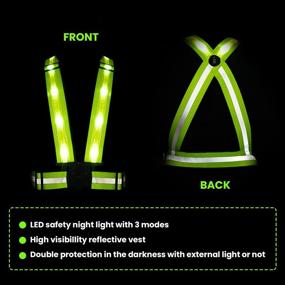 img 2 attached to 🌟 Enhance Outdoor Safety with TAGVO LED Reflective Safety Vest - USB Charging, Night Light Up, Adjustable Straps & Storage Bag