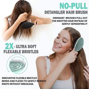 img 2 attached to 🌱 Fiora Naturals Hair Detangling Brush: 100% Bio-Friendly Detangler with Ultra-Soft Bristles for Effortless Tangle Removal - Suitable for All Hair Types - Curly, Straight, Women, Men, Kids, Toddlers, Wet and Dry Hair