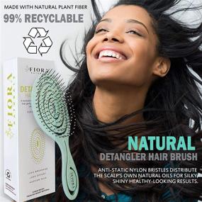 img 1 attached to 🌱 Fiora Naturals Hair Detangling Brush: 100% Bio-Friendly Detangler with Ultra-Soft Bristles for Effortless Tangle Removal - Suitable for All Hair Types - Curly, Straight, Women, Men, Kids, Toddlers, Wet and Dry Hair