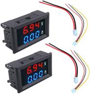 📏 hiletgo 2pcs 0.56 inch digital voltmeter ammeter - dc 100v 10a amp voltage current meter tester, 3 bits blue + red dual led display panel with connect wires logo