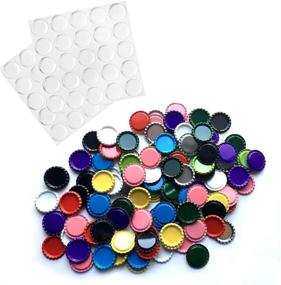 img 4 attached to RUTICH 100 Flat Decorative Bottle Cap Mixed Colors (10 Colors) + 🎨 100 Clear Epoxy Dot Stickers + Hair Bows + DIY Pendants + Craft Scrapbooks