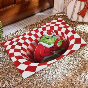 img 4 attached to Christmas Doormat Illusion Non Slip Decorations Home Decor