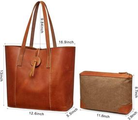 img 2 attached to 👜 SZONE Vintage Handbags and Wallets: Genuine Leather, Removable, Women's Totes