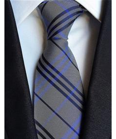 img 1 attached to 👔 Timeless Elegance: Classic White Stripe Jacquard Necktie for Men's Accessories