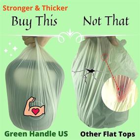 img 2 attached to 🌱 BPI Certified Compostable Kitchen Compost Bin Liner Trash Bags with Handles - Green Handle US, T-shirt Type Wet Food Waste Reusable Grocery Bag - Easy Tie, Extra Thick (22 mic or 0.87 mils) up to 2.6 Gallon, 9.8 Liter - US BPI ASTM D6400 Europe OK Compost Home and Seedling Certified - Designed in California (25 Count - Suitable for 1~2 Member Family)