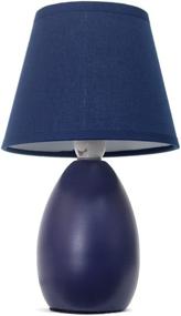 img 2 attached to 💡 Stylish Blue Ceramic Table Lamp: Simple Designs LT2009-BLU Mini Egg Oval Lamp