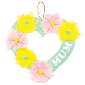 img 1 attached to 🎨 Baker Ross AR124 Hanging Heart Wreaths - Craft Supplies for Kids to Personalise and Decorate (Pack of 10), 22cm, White