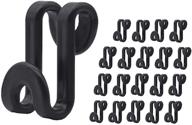 👗 kclongvs 60 pcs clothes hanger connector hooks, velvet huggable hanger mini cascading hooks, space saving for closet, wooden hangers, heavy duty (black,60) логотип