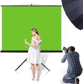 img 3 attached to Yesker Green Screen: 78.5x70.8” Large Studio Backdrop Mount On Tripod – Portable Anti-Wrinkle Chroma Key Panel Background with Aluminum Alloy Stand for Video Studio, Game Live, and More!