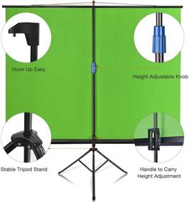 img 1 attached to Yesker Green Screen: 78.5x70.8” Large Studio Backdrop Mount On Tripod – Portable Anti-Wrinkle Chroma Key Panel Background with Aluminum Alloy Stand for Video Studio, Game Live, and More!