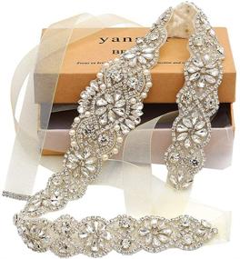 img 4 attached to 👰 Yanbstar Wedding Crystal Organza Women's Accessories with Rhinestones for Belts