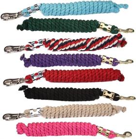 img 1 attached to 🐴 FMS Ravenox Solid Braid Horse Lead: Premium 8-Feet Braided Polypropylene Rope with Brass-Plated Swivel Bolt Snap for Equestrian Enthusiasts, Horse Tack, and All-Weather Durability (Made in the USA)