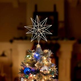 img 2 attached to Glitter Star Tree Topper - Sparkly Metal Wire Christmas Tree Ornament