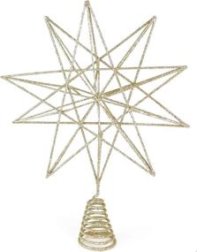img 4 attached to Glitter Star Tree Topper - Sparkly Metal Wire Christmas Tree Ornament