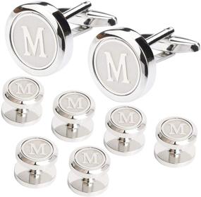img 4 attached to 🔐 Dannyshi Cufflinks: Classy Initials Alphabet for Business Professionals